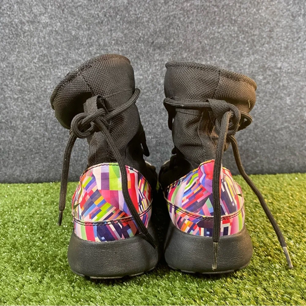 Nike Roshe One High Print GS Boots Youth SZ 6Y Womens SZ 7.5 Black 807744-002